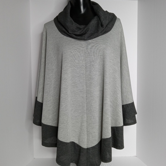 MAURICES CAPE WITH COWL NECK SIZE S/ M NWT LIGHT GRAY &‎ DARK GRAY - Picture 4 of 12